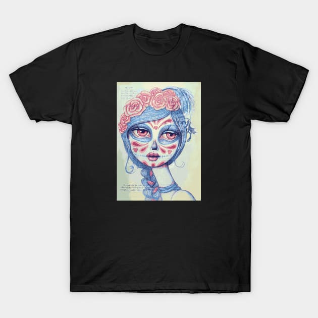 Sugar Skull Girl 3 of 3 T-Shirt by LittleMissTyne